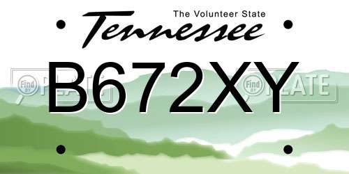 B672XY Tennessee License Plate