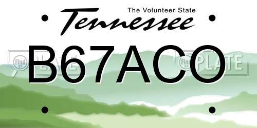 B67ACO Tennessee License Plate