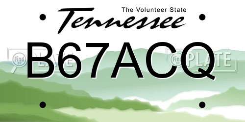 B67ACQ Tennessee License Plate