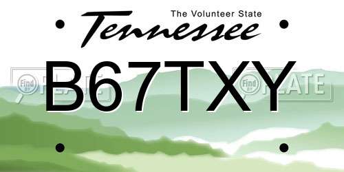 B67TXY Tennessee License Plate