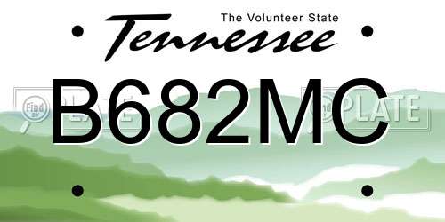 B682MC Tennessee License Plate