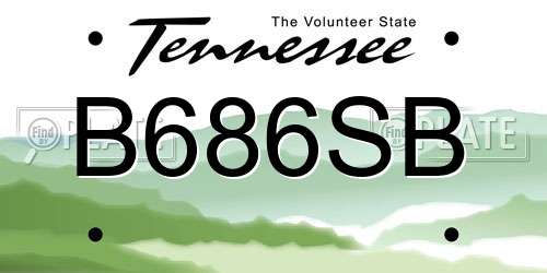 B686SB Tennessee License Plate