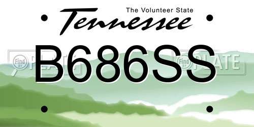 B686SS Tennessee License Plate