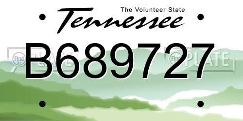 B689727 Tennessee License Plate