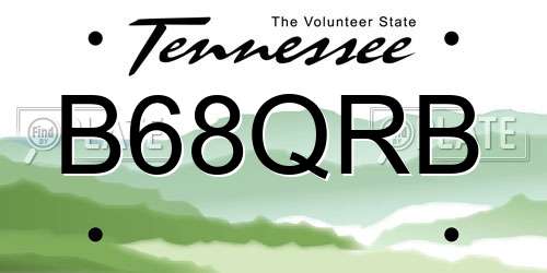 B68QRB Tennessee License Plate