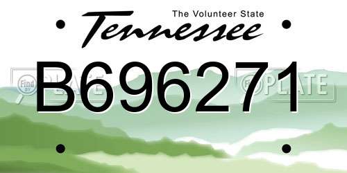 B696271 Tennessee License Plate