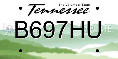 B697HU Tennessee License Plate