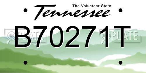 B70271T Tennessee License Plate