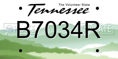 B7034R Tennessee License Plate