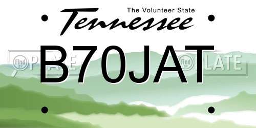B70JAT Tennessee License Plate