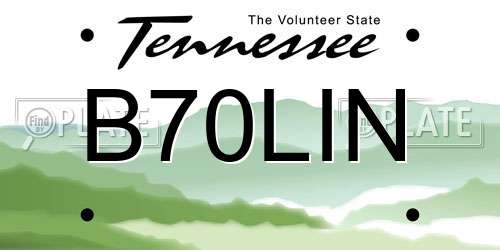 B70LIN Tennessee License Plate