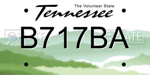 B717BA Tennessee License Plate