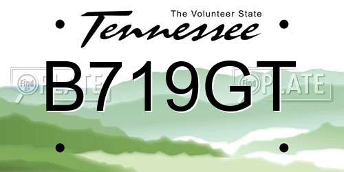 B719GT Tennessee License Plate