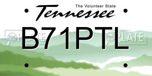 B71PTL Tennessee License Plate