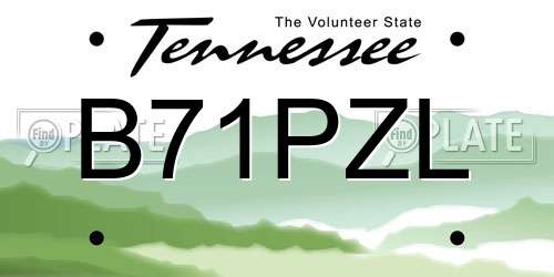 B71PZL Tennessee License Plate