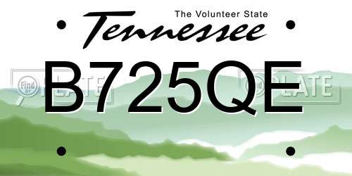 B725QE Tennessee License Plate