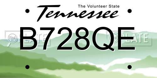 B728QE Tennessee License Plate