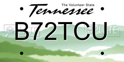 B72TCU Tennessee License Plate