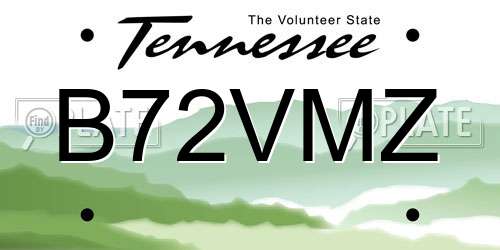 B72VMZ Tennessee License Plate