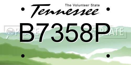B7358P Tennessee License Plate