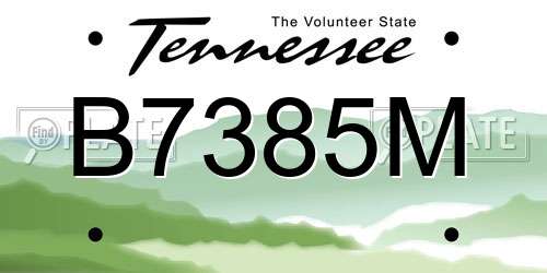 B7385M Tennessee License Plate