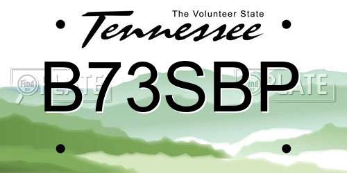 B73SBP Tennessee License Plate