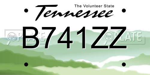 B741ZZ Tennessee License Plate
