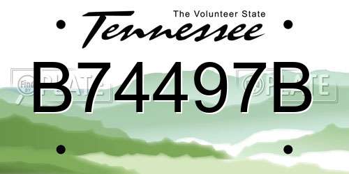 B74497B Tennessee License Plate