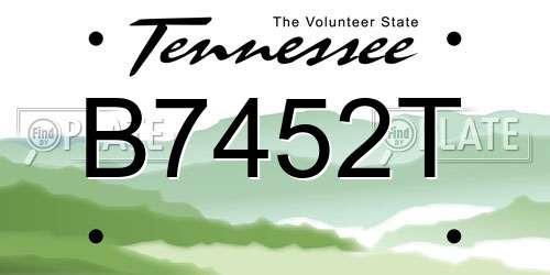 B7452T Tennessee License Plate