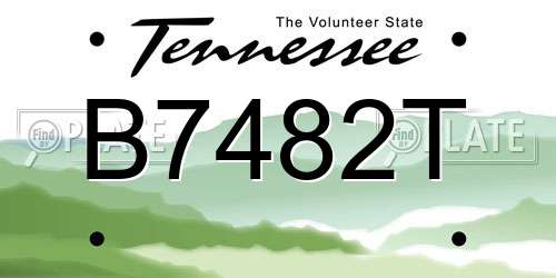 B7482T Tennessee License Plate