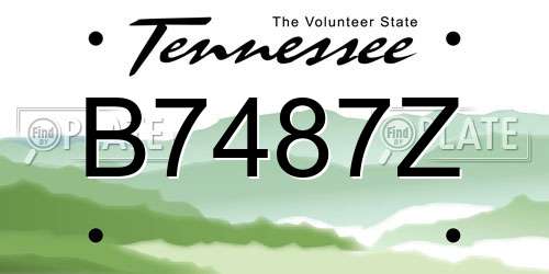 B7487Z Tennessee License Plate