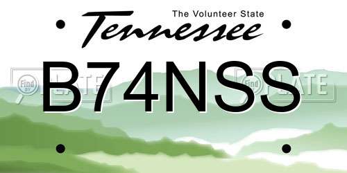 B74NSS Tennessee License Plate