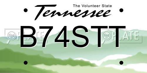 B74STT Tennessee License Plate