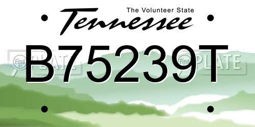 B75239T Tennessee License Plate