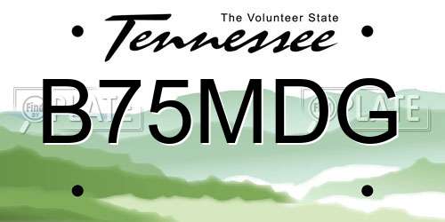B75MDG Tennessee License Plate