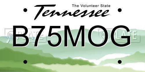 B75MOG Tennessee License Plate