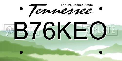 B76KEO Tennessee License Plate
