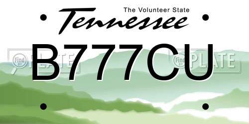 B777CU Tennessee License Plate