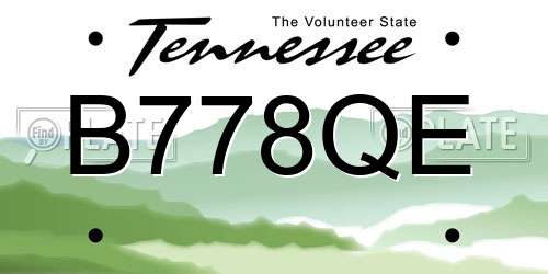 B778QE Tennessee License Plate