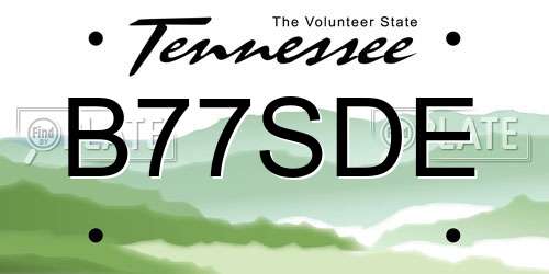 B77SDE Tennessee License Plate