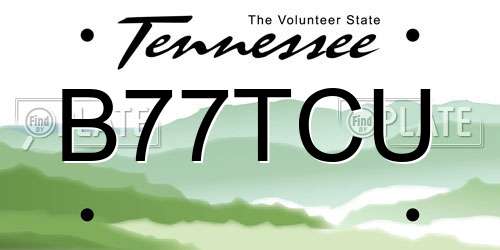 B77TCU Tennessee License Plate