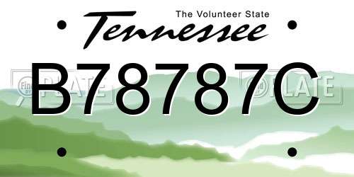 B78787C Tennessee License Plate