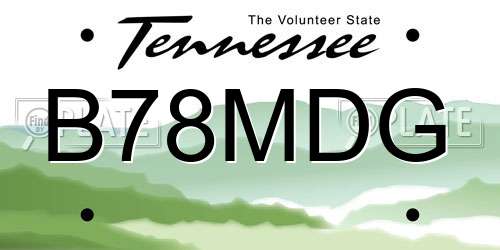 B78MDG Tennessee License Plate