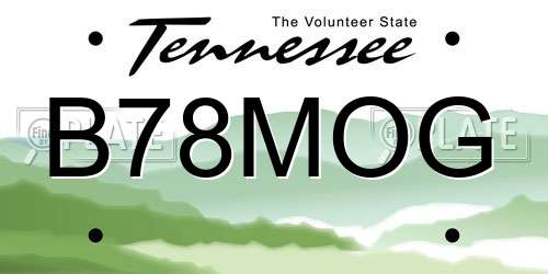 B78MOG Tennessee License Plate