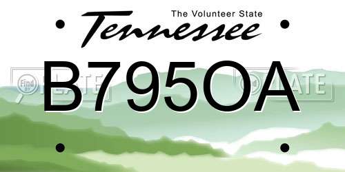 B795OA Tennessee License Plate