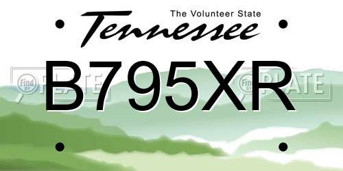 B795XR Tennessee License Plate