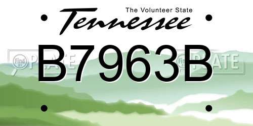 B7963B Tennessee License Plate