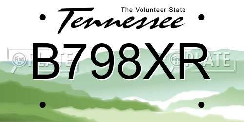 B798XR Tennessee License Plate