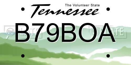 B79BOA Tennessee License Plate
