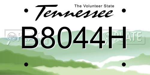 B8044H Tennessee License Plate